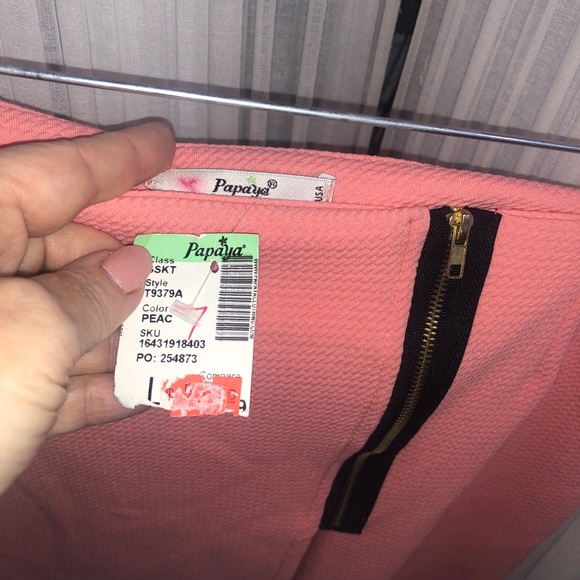 Papaya Wrap Mini Skirt w zipper accent  CLX14 - Picture 2 of 5